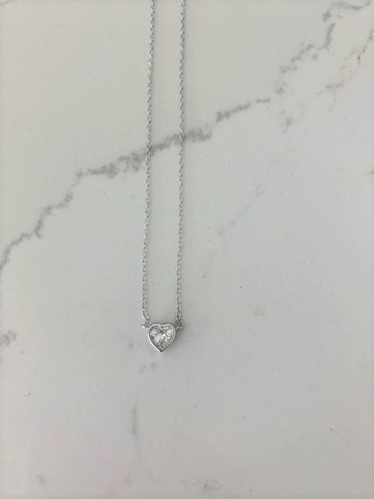 Heart Shaped Solitaire Necklace