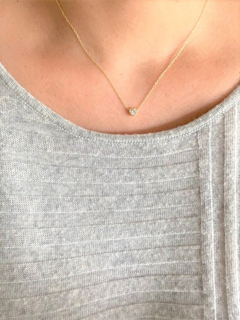 Heart Shaped Solitaire Necklace