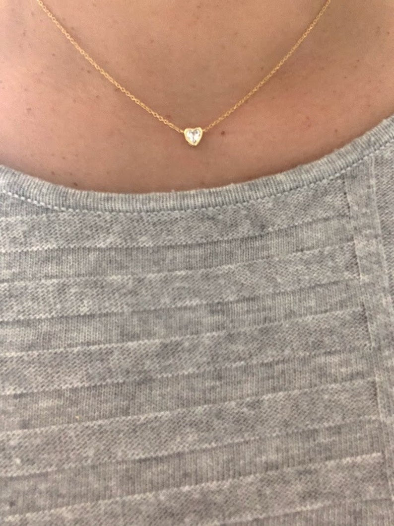 Heart Shaped Solitaire Necklace