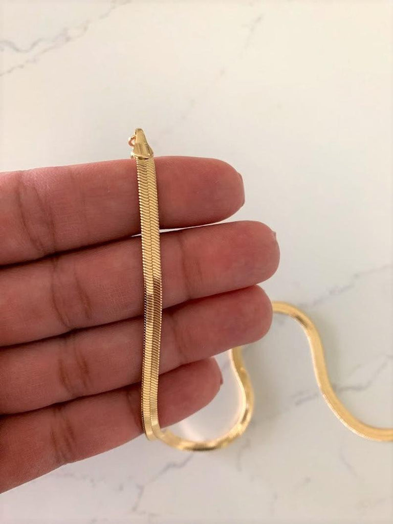 Flexible 18K Gold Filled Herringbone Necklace