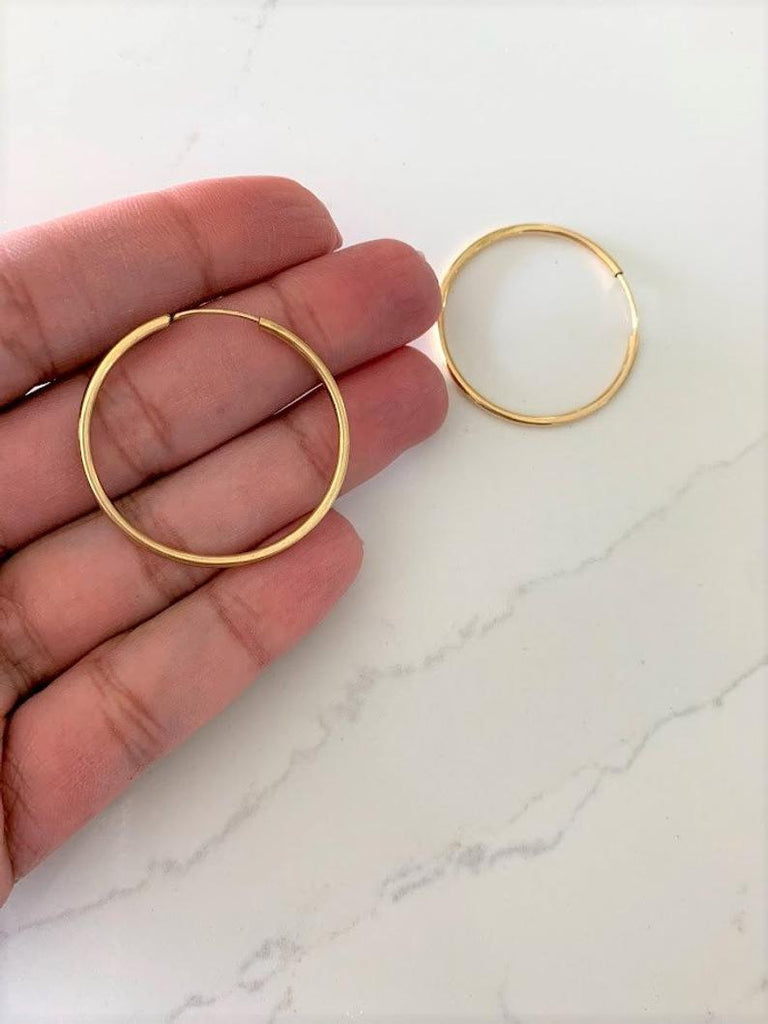 35MM Thin Hoops in Gold-Filled