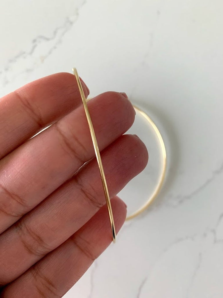 80MM Thin Hoops in Gold-Filled