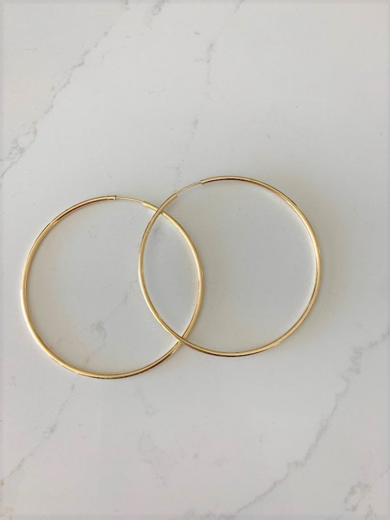60MM Thin Hoops in Gold-filled