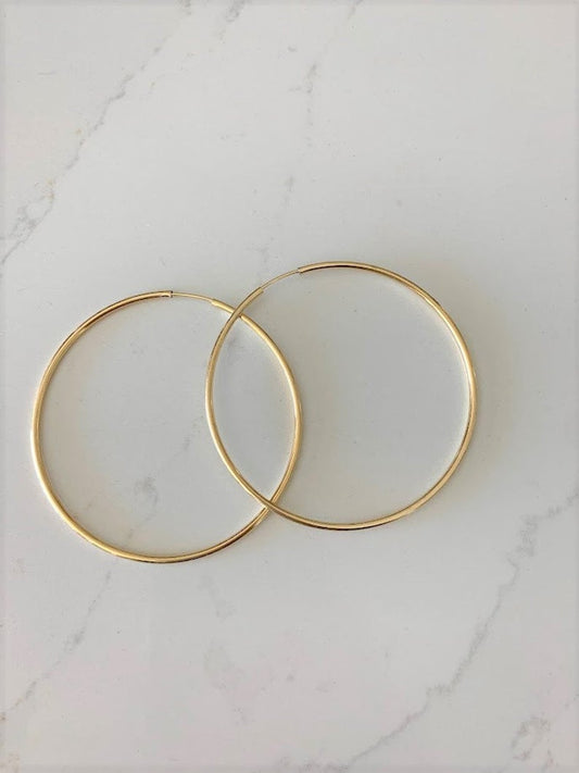 60MM Thin Hoops in Gold-filled