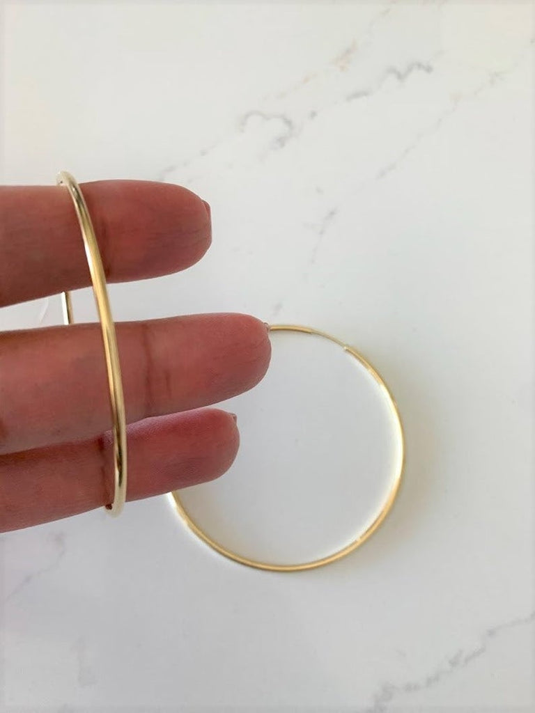 60MM Thin Hoops in Gold-filled