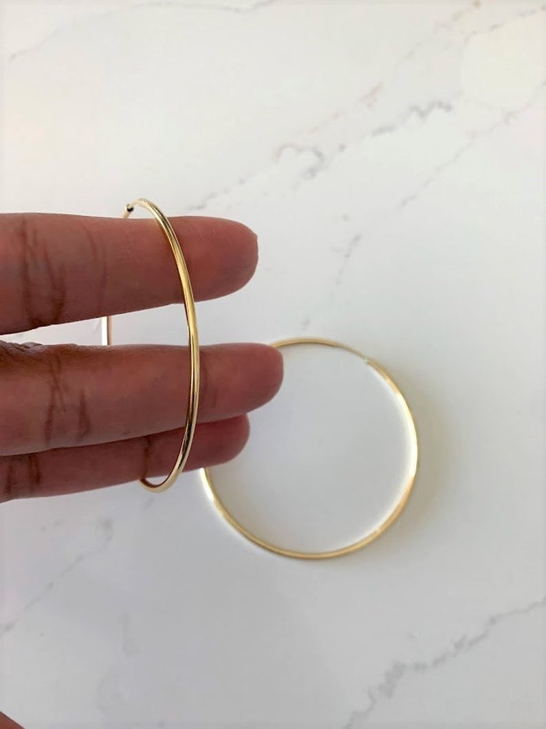 60MM Thin Hoops in Gold-filled