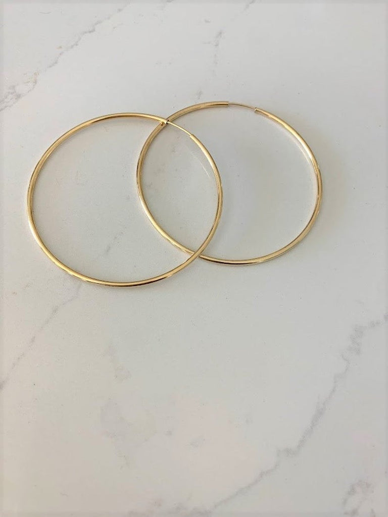 60MM Thin Hoops in Gold-filled