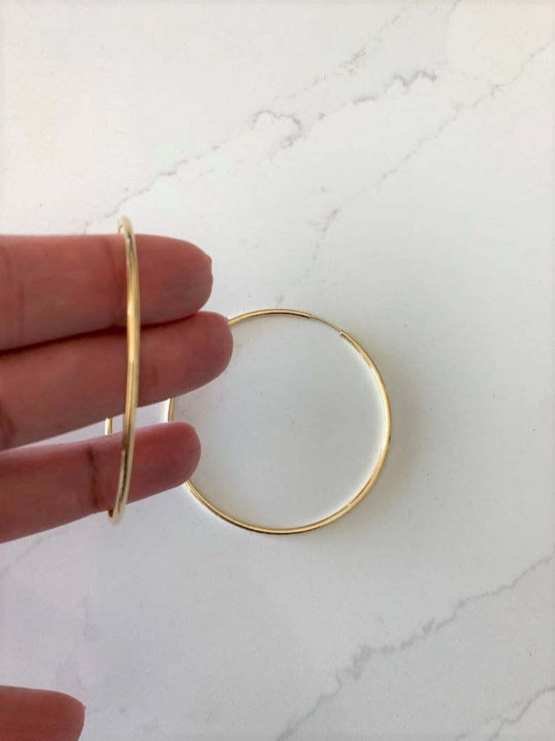 60MM Thin Hoops in Gold-filled