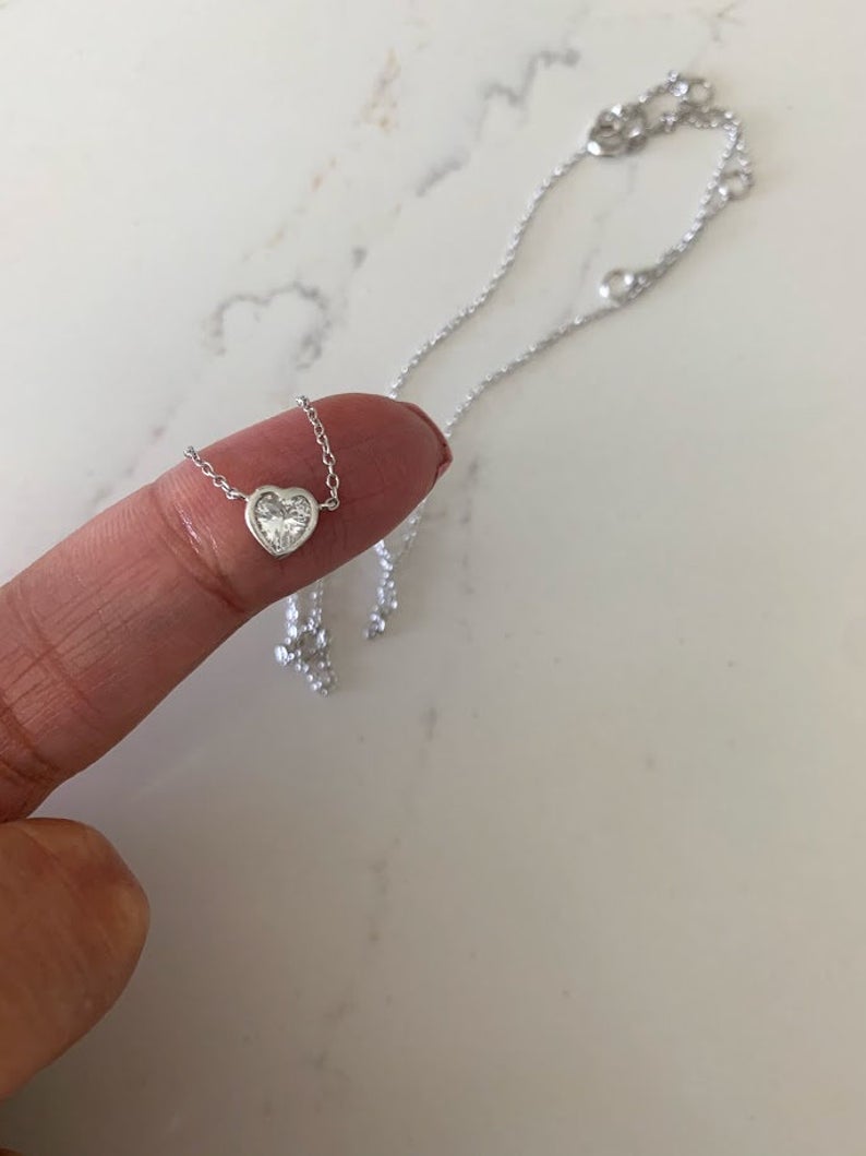 Heart Shaped Solitaire Necklace