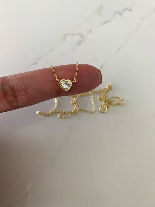 Heart Shaped Solitaire Necklace