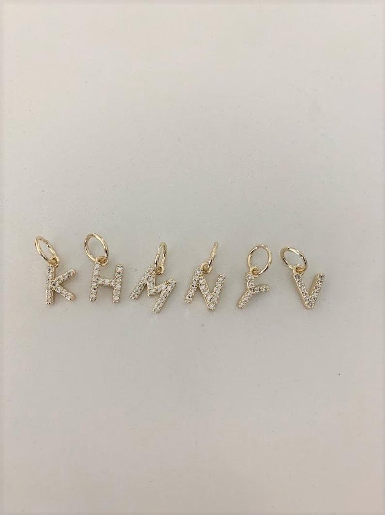 Dainty Pave Initial & Tiny Cable Chain