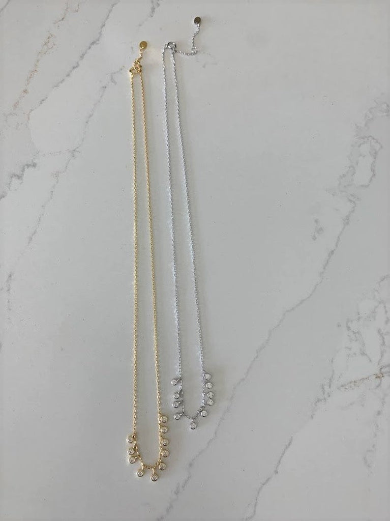 Multiple Bezel 925 Sterling Silver Necklace