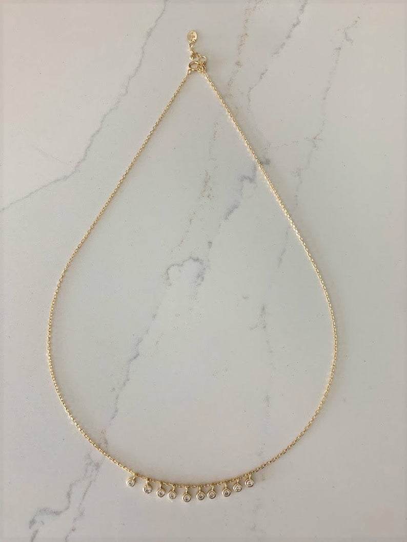 Multiple Bezel 925 Sterling Silver Necklace