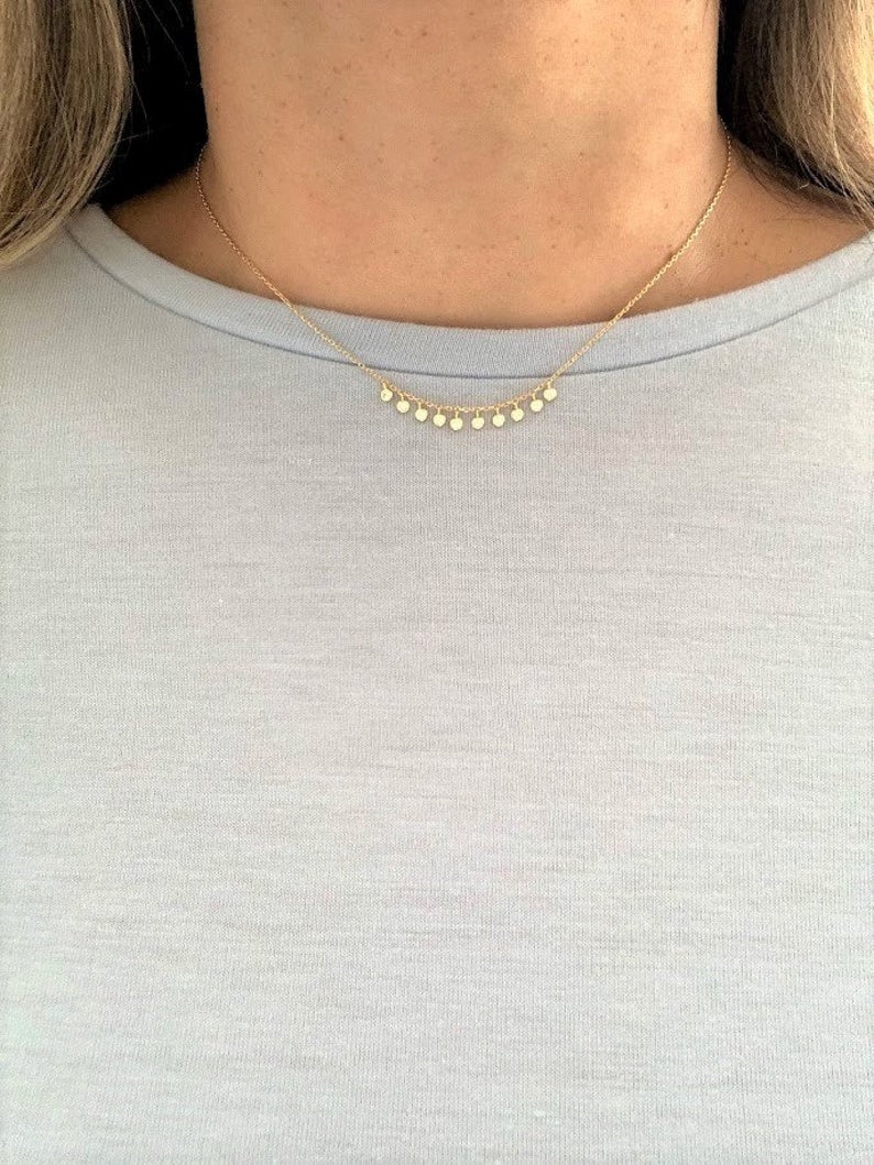 Multiple Bezel 925 Sterling Silver Necklace