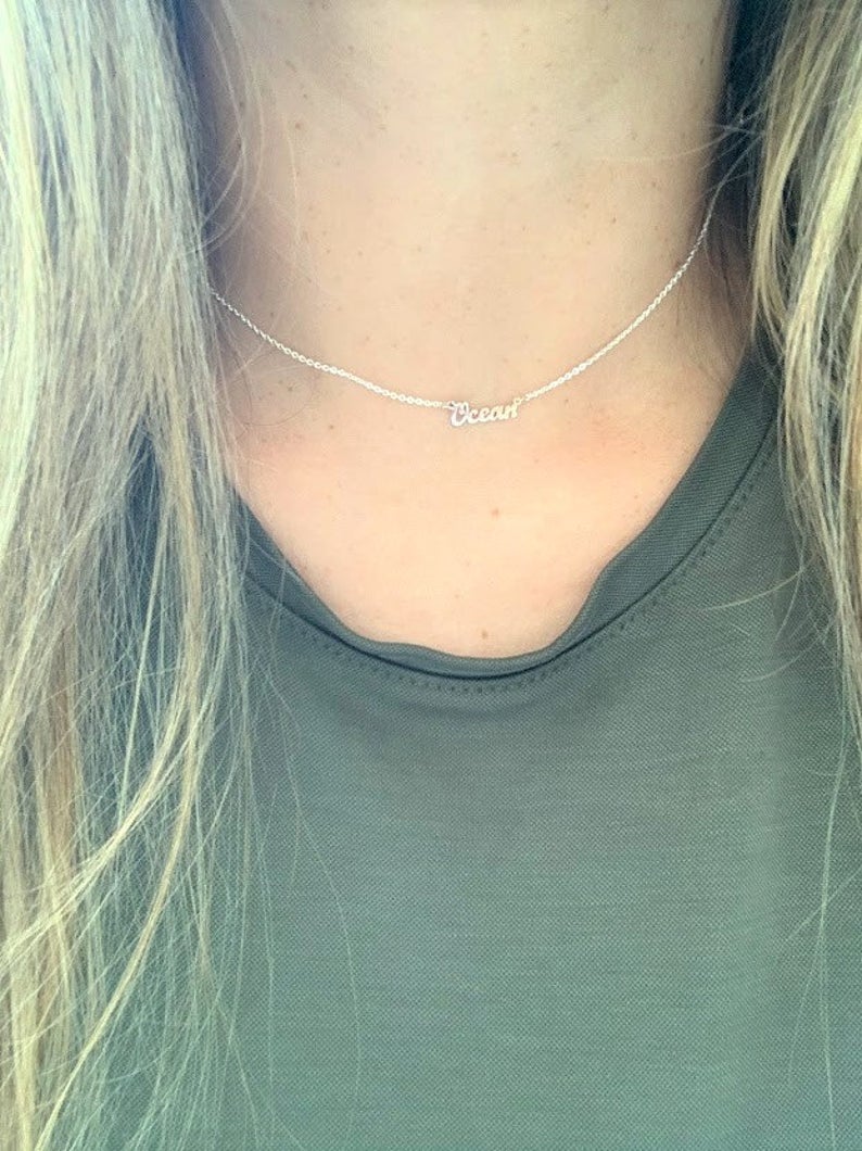 Dainty Personalized Name Necklace in Sterling Silver or Gold Vermeil