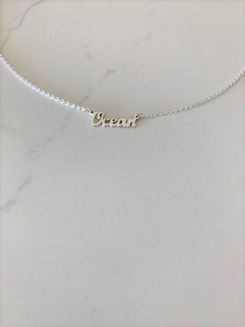 Dainty Personalized Name Necklace in Sterling Silver or Gold Vermeil