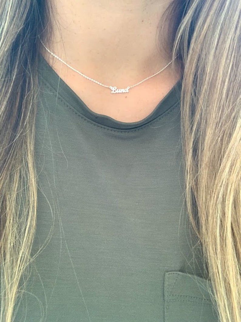 Dainty Personalized Name Necklace in Sterling Silver or Gold Vermeil