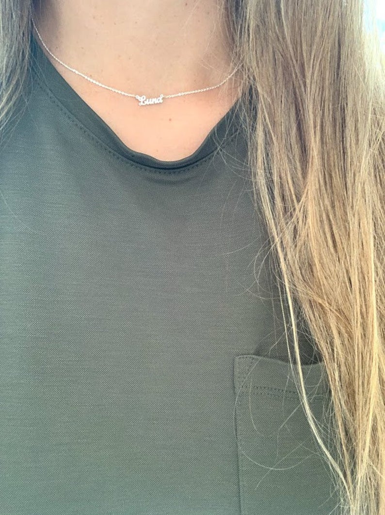 Dainty Personalized Name Necklace in Sterling Silver or Gold Vermeil