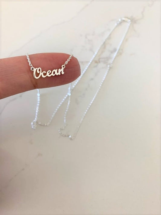 Dainty Personalized Name Necklace in Sterling Silver or Gold Vermeil