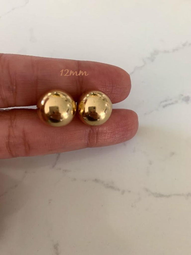Button Ball Earrings | Gold-filled
