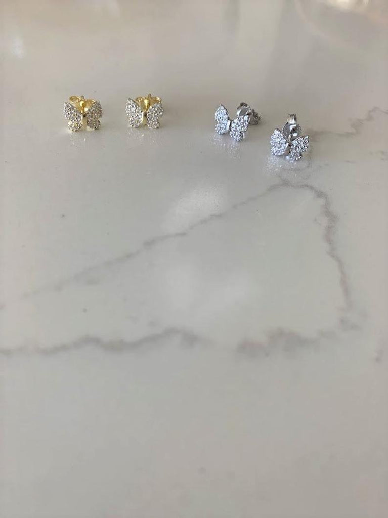 9MM Pave Butterflies in Sterling Silver