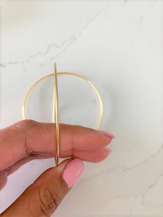 75MM Thin Hoops  | Gold-filled