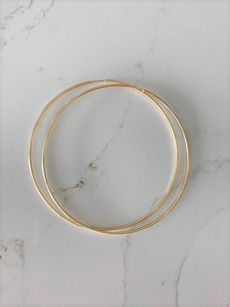 80MM Thin Hoops in Gold-Filled