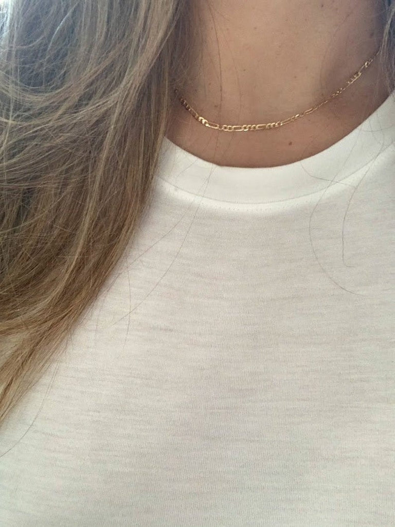 2MM Dainty Figaro Necklace in Gold-filled | Best Seller