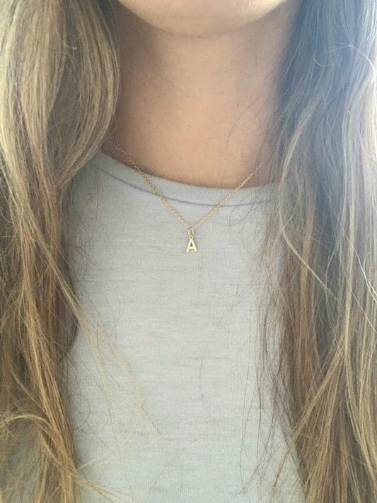 Dainty Pave Initial & Tiny Cable Chain