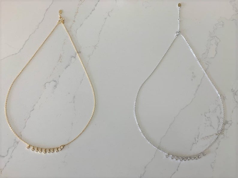 Multiple Bezel 925 Sterling Silver Necklace