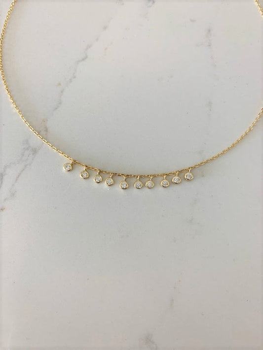 Multiple Bezel 925 Sterling Silver Necklace