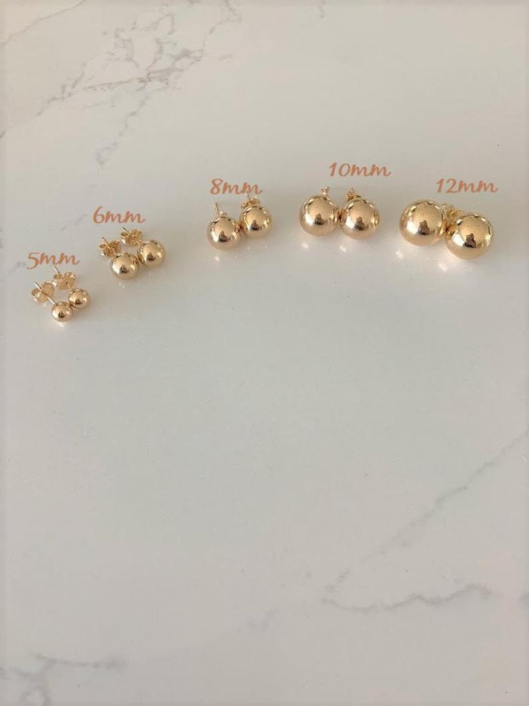 Buy 14k Solid Gold Ball Ear Stud Earrings, Plain Real Gold Minimalist  Simple Dainty Ball Ear Studs 3mm 4mm 5mm 6mm, Online in India - Etsy