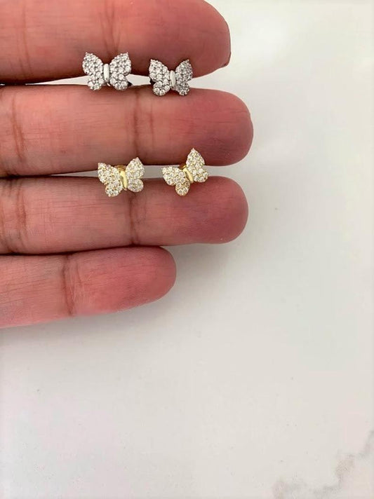 9MM Pave Butterflies in Sterling Silver