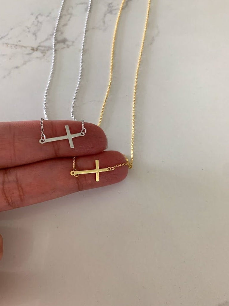 925 Sterling Silver Dainty Cross Necklace