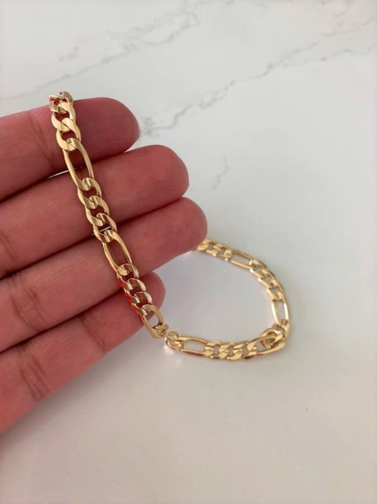 6MM Figaro Bracelet  | Gold-filled