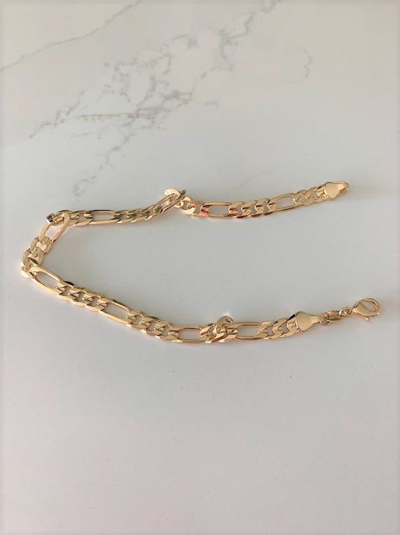 6MM Figaro Bracelet  | Gold-filled