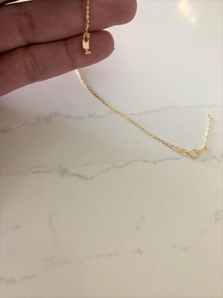 14K Yellow Gold Moon Necklace