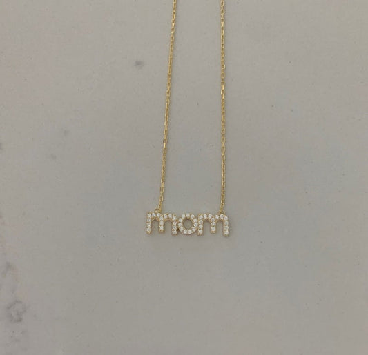 Mom Necklace in Sterling Silver, Lowercase Mom Necklace, Dainty Necklace, Delicate Jewelry, Minimalist Necklace, Necklace, Mothers Necklace