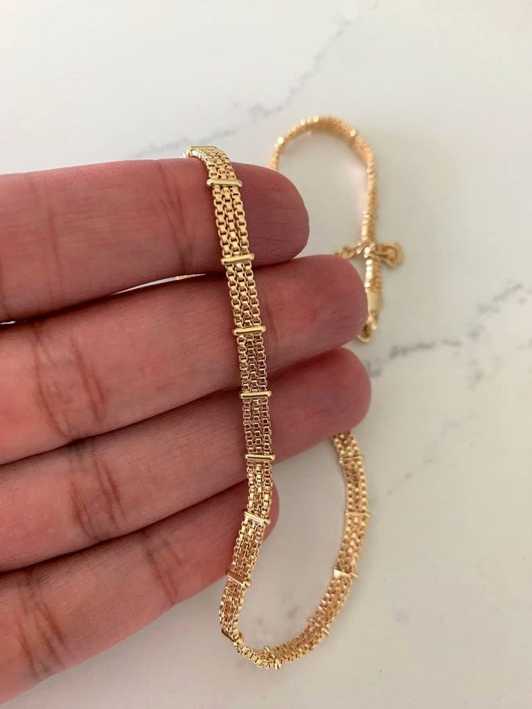 Triple Box Chain Choker Necklace