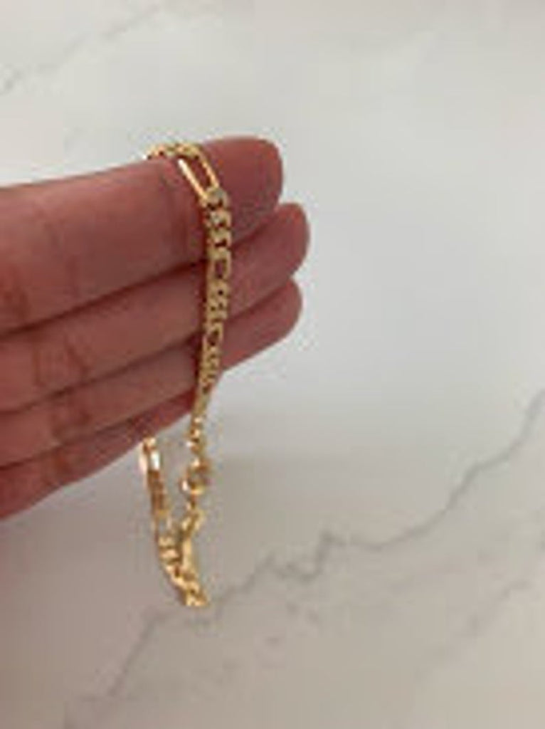4MM Gold-Filled Figaro Bracelet