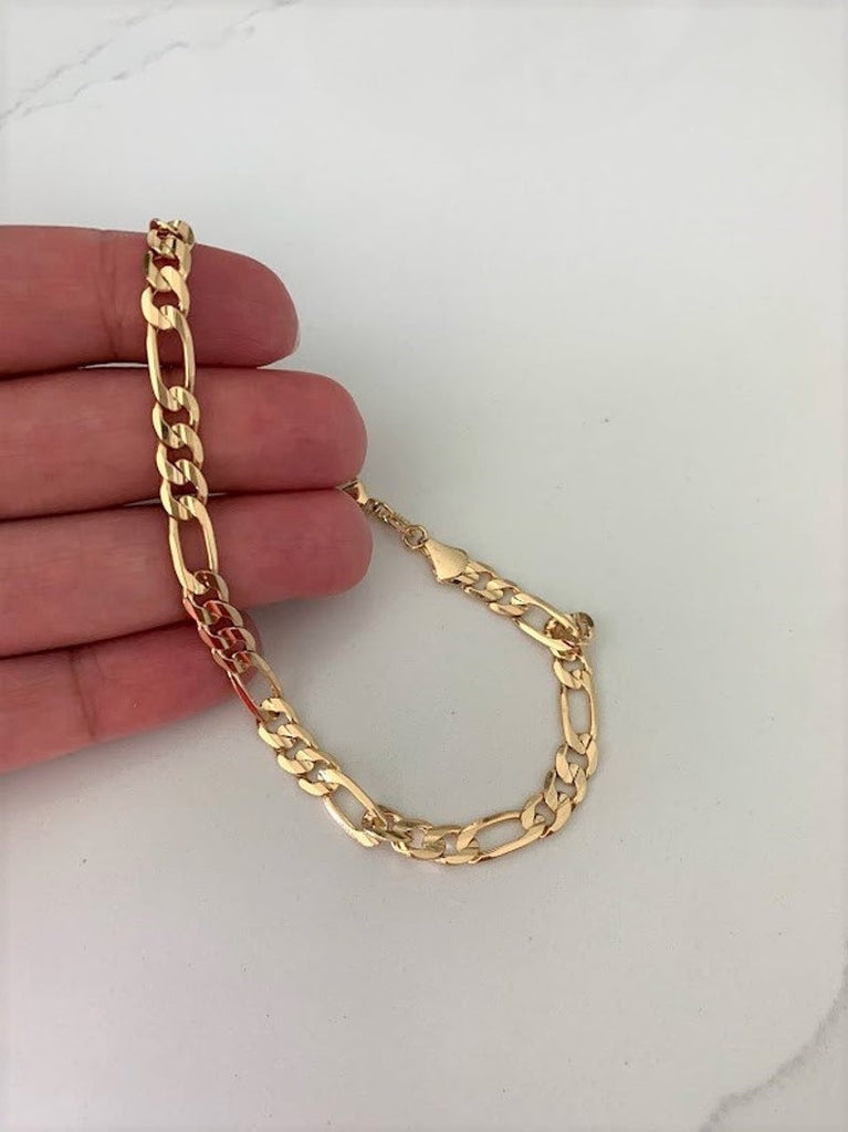 6MM Figaro Bracelet  | Gold-filled