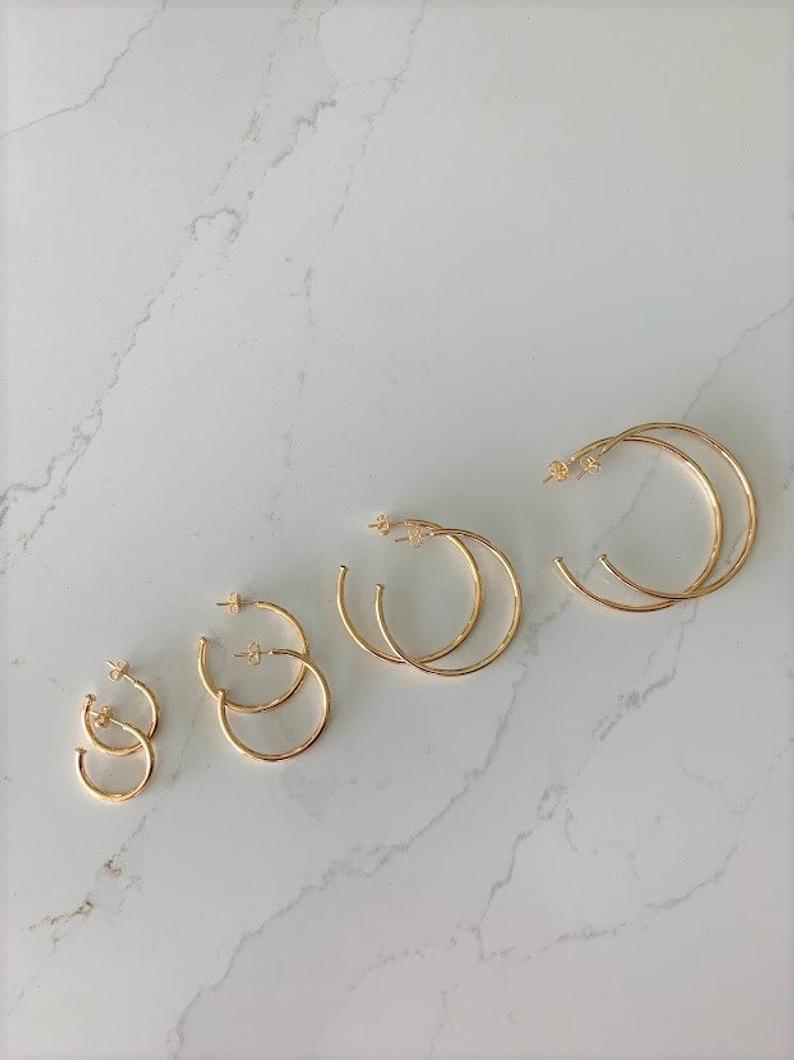 1.8MM Thin Open Hoops in Gold-filled