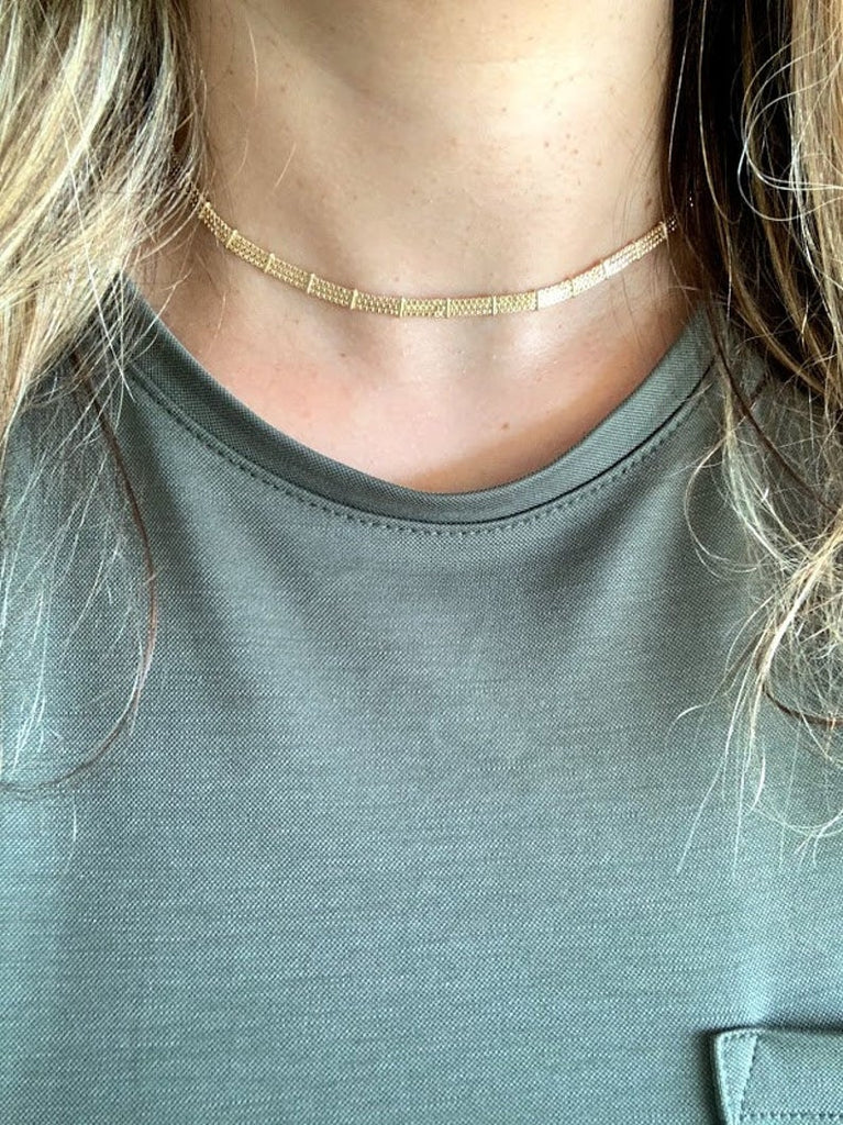 Triple Box Chain Choker Necklace