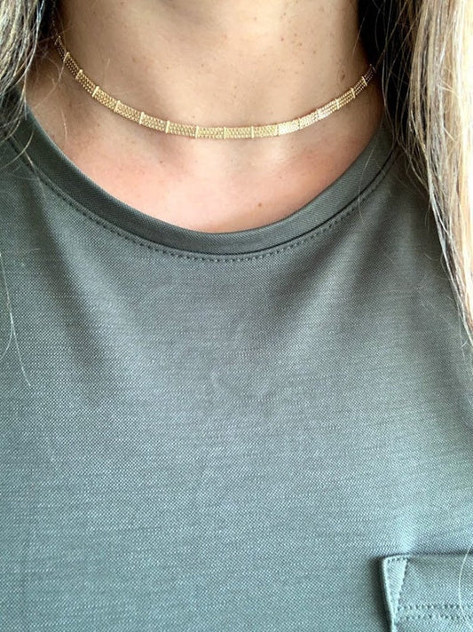 Triple Box Chain Choker Necklace