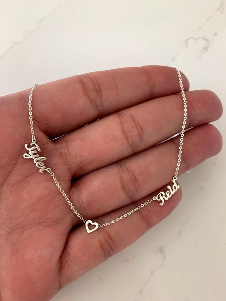 Mom's Dainty Personalized Necklace • Children Names • 925 Sterling Silver • 3MM Dainty Name Necklace for Mom • Dainty Custom Name Necklace