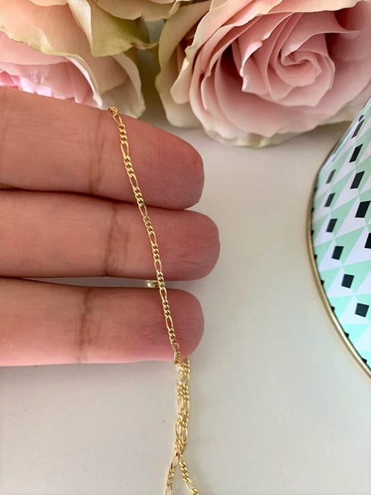 1.6MM 14K Yellow Gold Figaro 3+1 Chain