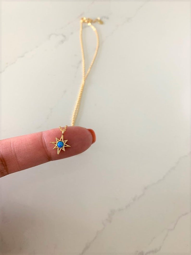 925 Sterling Silver Opal Sun Necklace