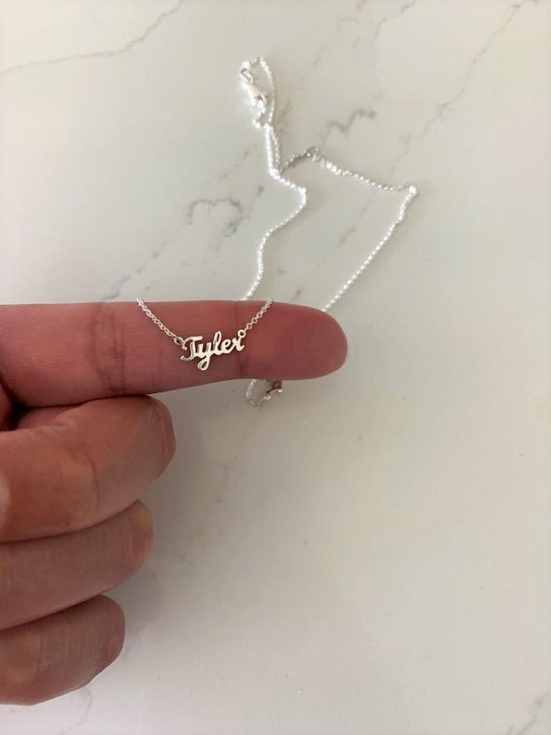 Mom's Dainty Personalized Necklace • Children Names • 925 Sterling Silver • 3MM Dainty Name Necklace for Mom • Dainty Custom Name Necklace