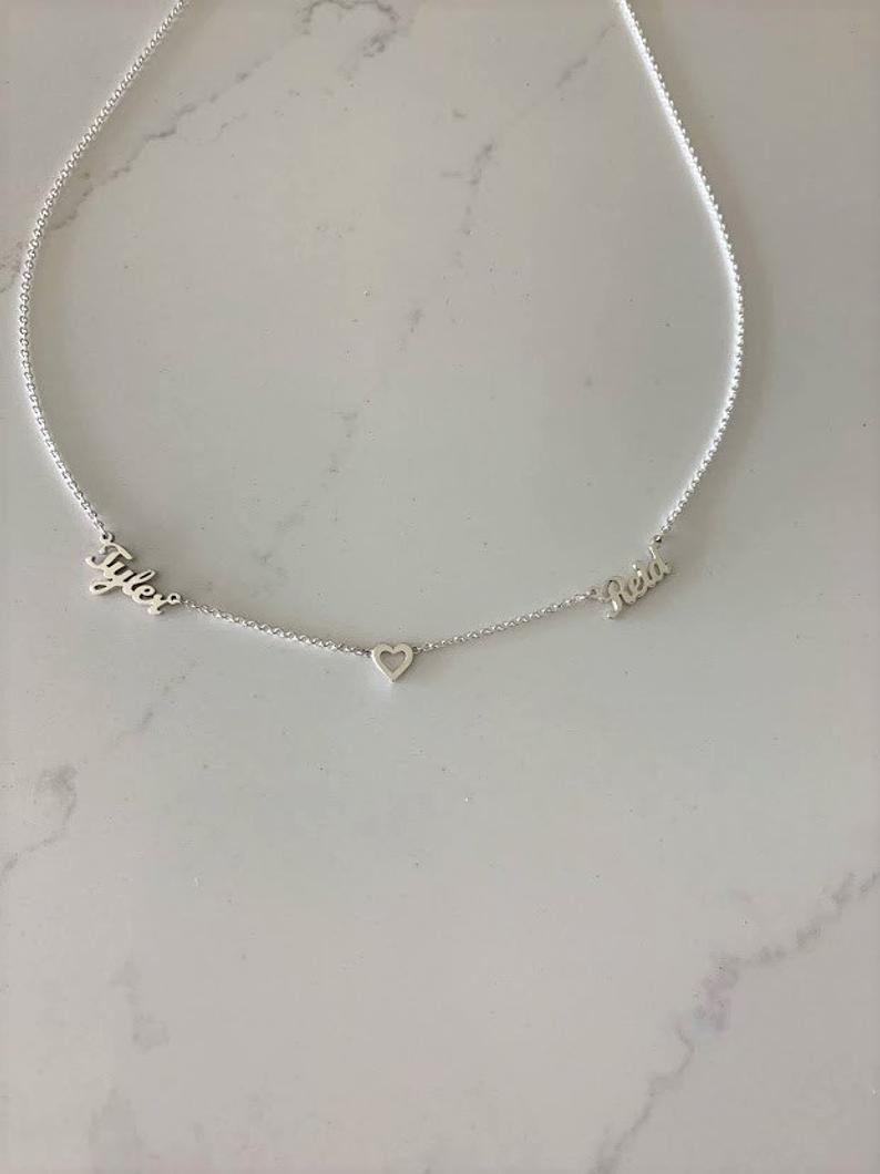 Mom's Dainty Personalized Necklace • Children Names • 925 Sterling Silver • 3MM Dainty Name Necklace for Mom • Dainty Custom Name Necklace