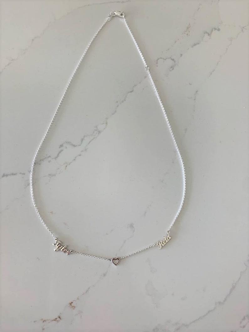 Mom's Dainty Personalized Necklace • Children Names • 925 Sterling Silver • 3MM Dainty Name Necklace for Mom • Dainty Custom Name Necklace